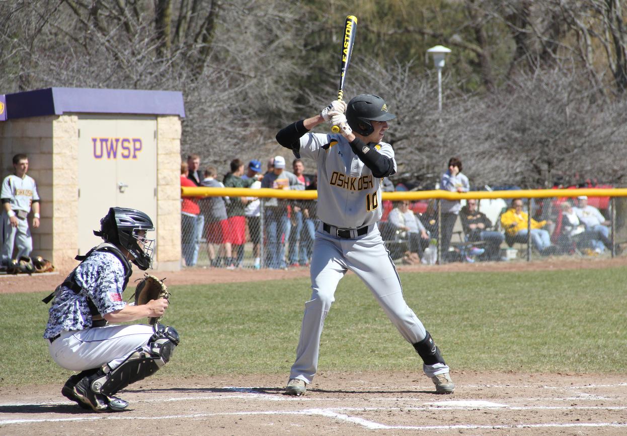 Noah Polcyn had two hits, two runs batted in and three walks during UW-Oshkosh's 9-8 victory over UW-Stevens Point.