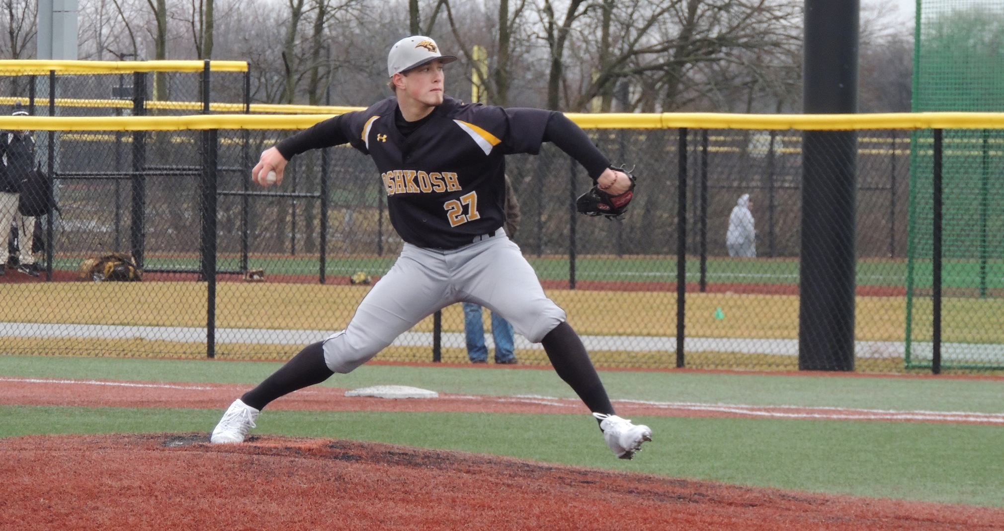 Colan Treml helped UW-Oshkosh defeat Transylvania University by striking out nine batters in seven innings pitched.