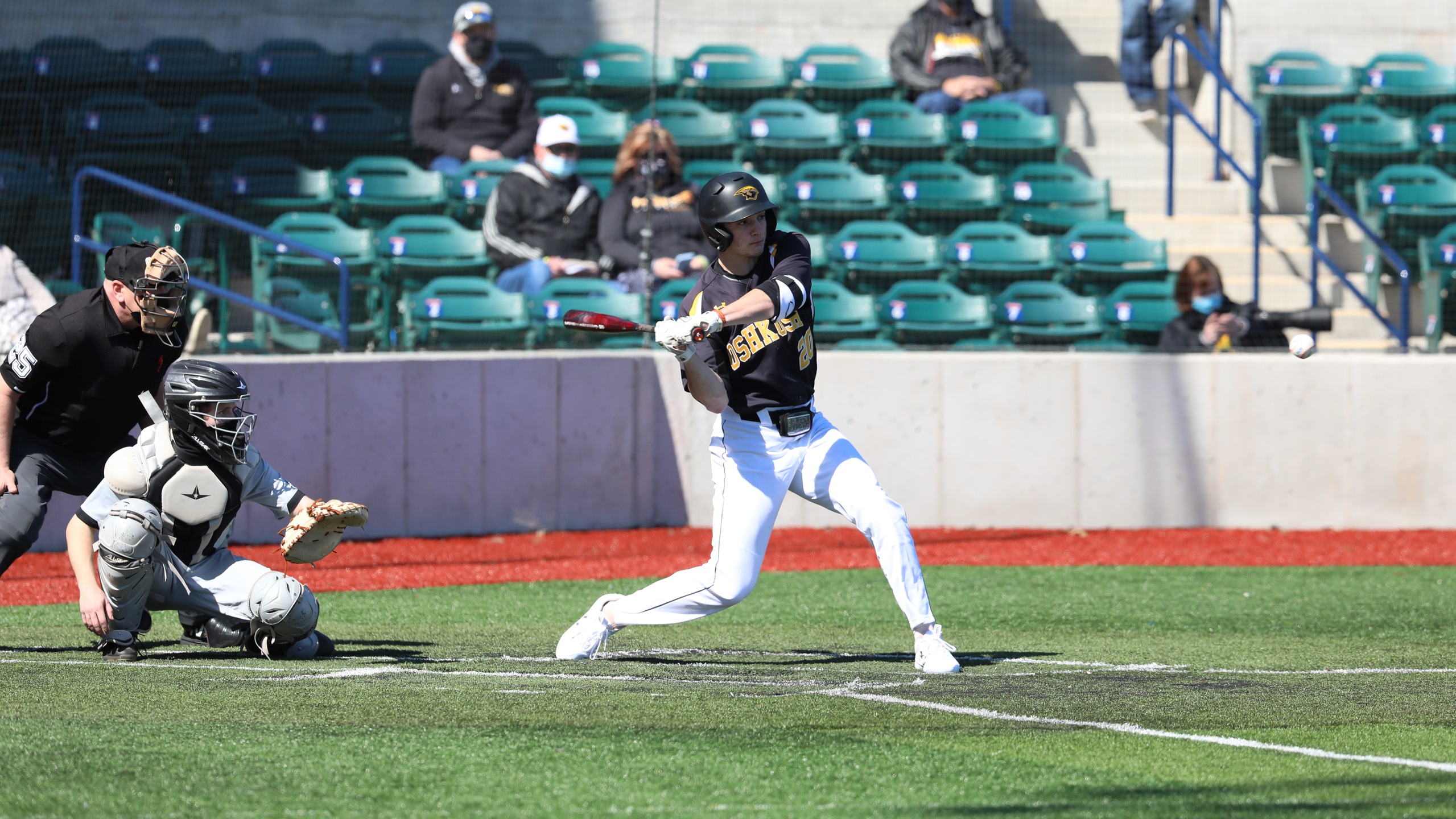 Matt Scherrman concluded UW-Oshkosh's doubleheader against UW-Eau Claire with two home runs and 11 runs batted in.