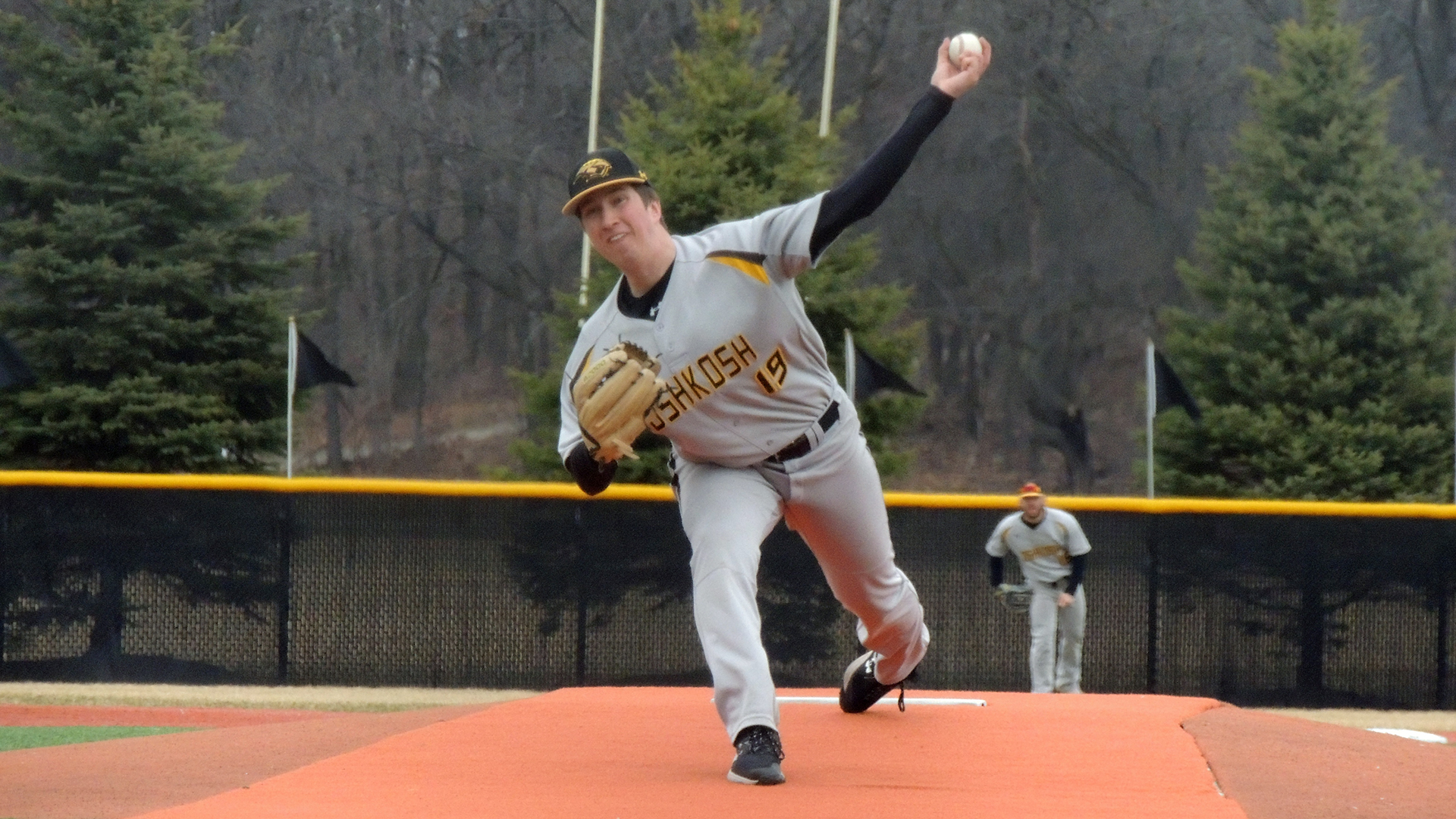 Connor Brinkman pitched a complete game as UW-Oshkosh earned its first shutout victory over UW-Whitewater since 2009.
