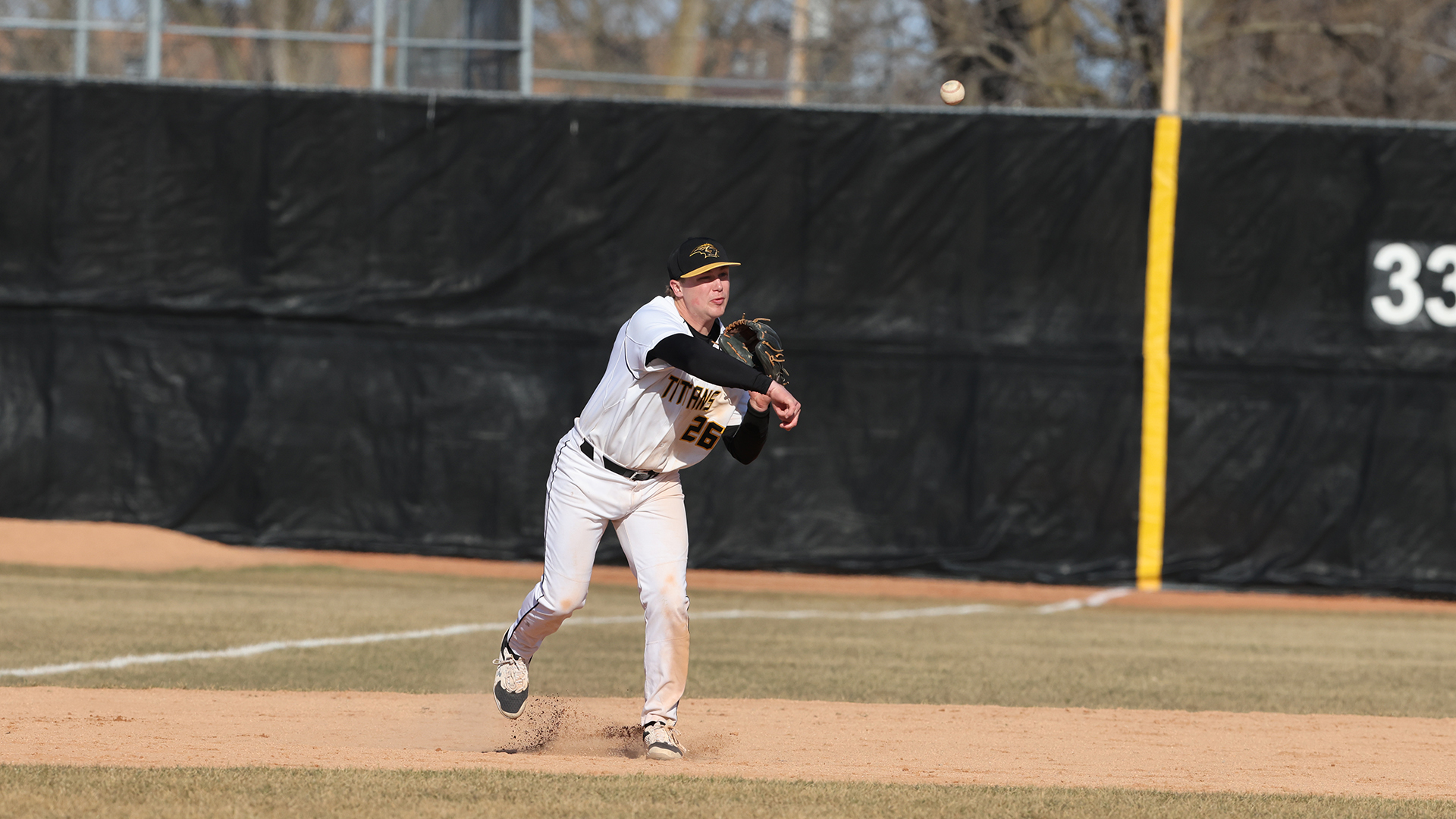 Mason Kirchberg drove in six runs and totaled three hits during the Titans' doubleheader sweep of UW-Eau Claire.