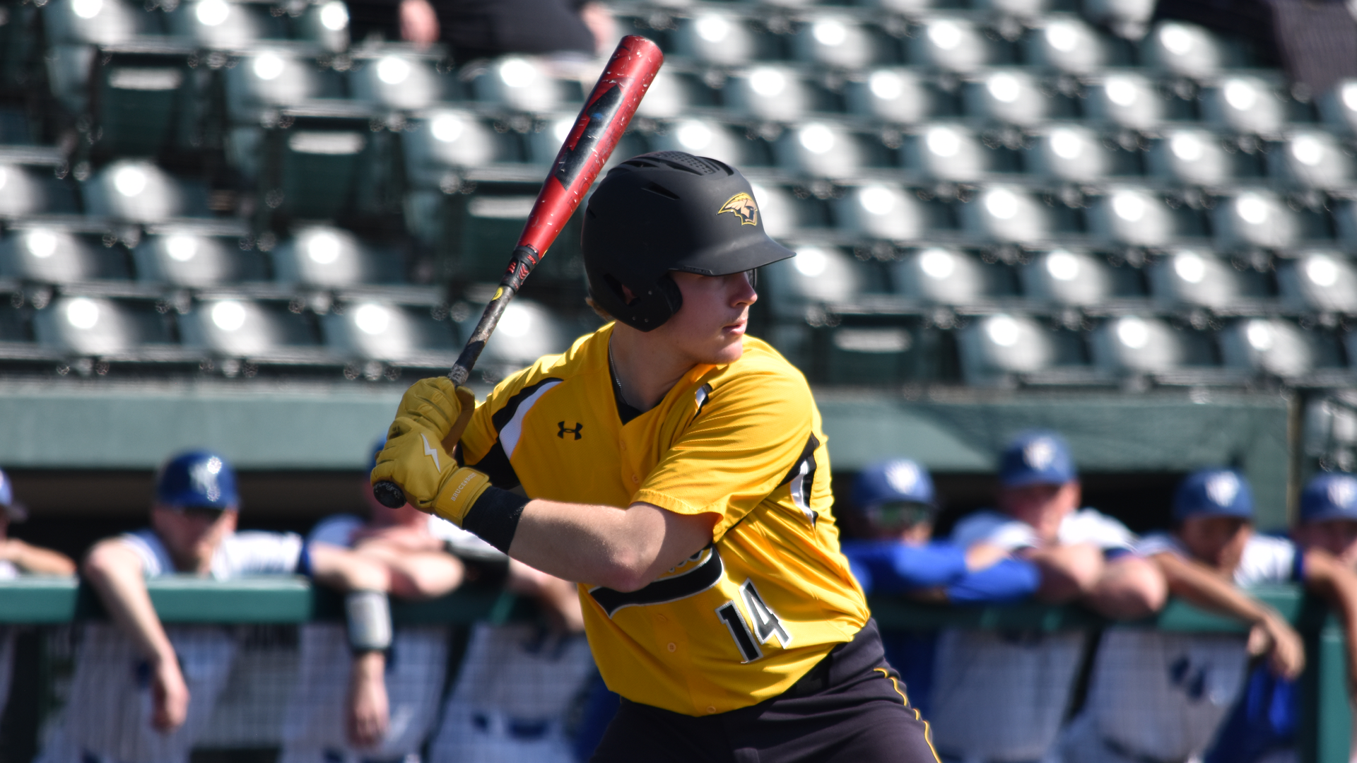 Danny Connelly record an RBI and run in the Titans' Sunday contest against Benedictine University. Photo Credit: Jennifer Zuberbier, UW-Oshkosh Athletics