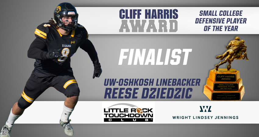 Dziedzic Among Cliff Harris Award Finalists