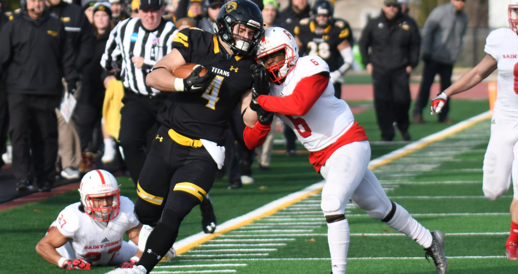 Dylan Hecker rushed for a career-high 198 yards and three touchdowns against the Johnnies.