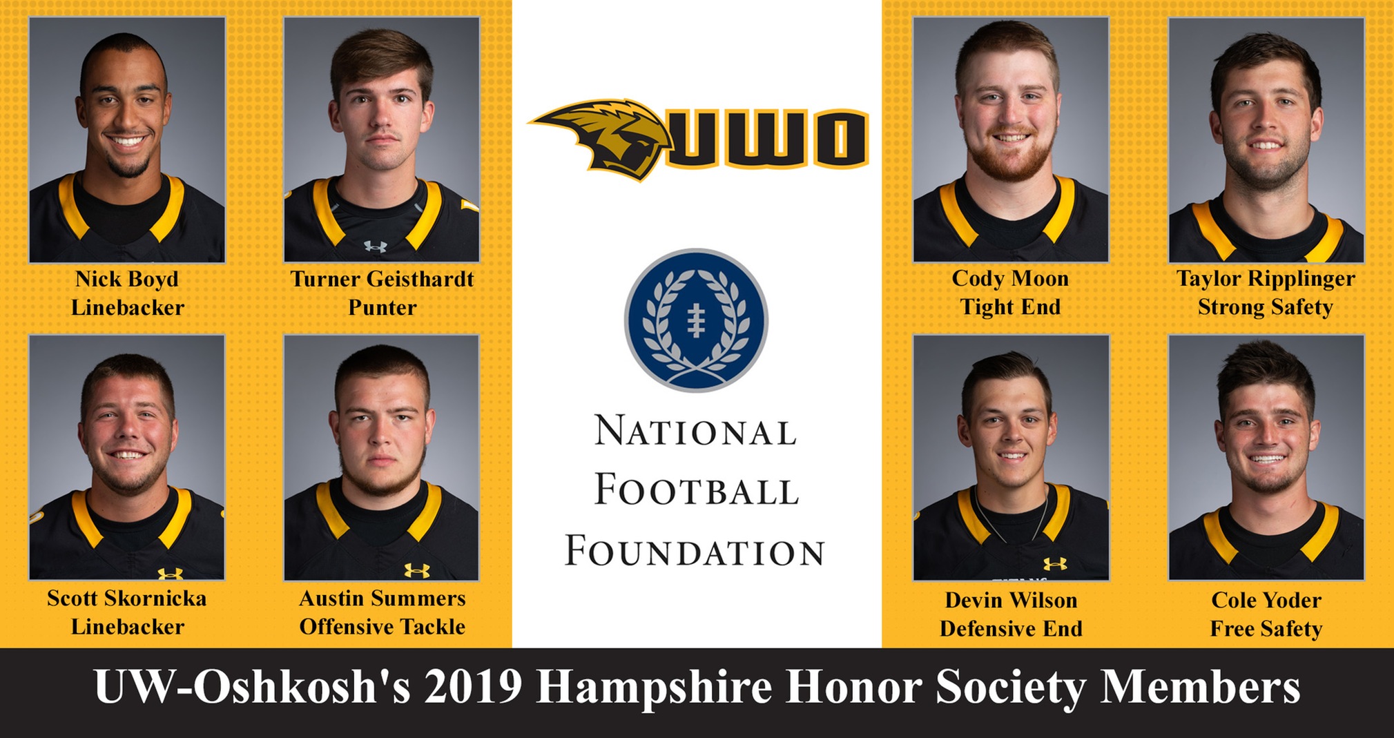 Eight Titans Selected To National Football Foundation's Honor Society