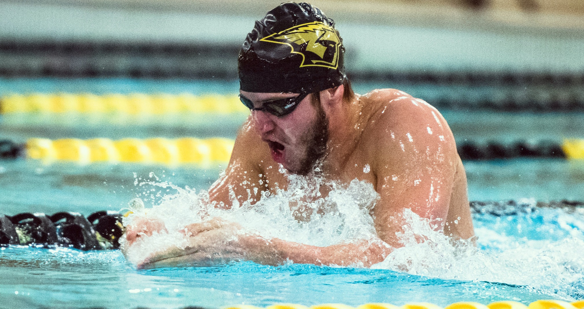 Jacob Casper swam on UW-Oshkosh's second-place 200-yard medley relay team against the Warhawks.