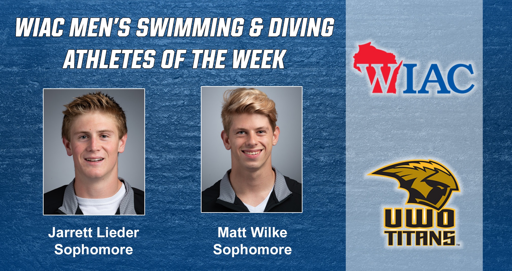 Lieder, Wilke Give Titans Sweep Of WIAC Swimming & Diving Weekly Awards