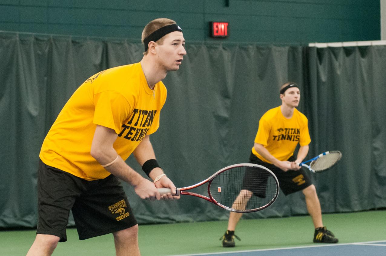 Bobby Brooks and Kevin Lewis won at No. 1 doubles against UW-Eau Claire