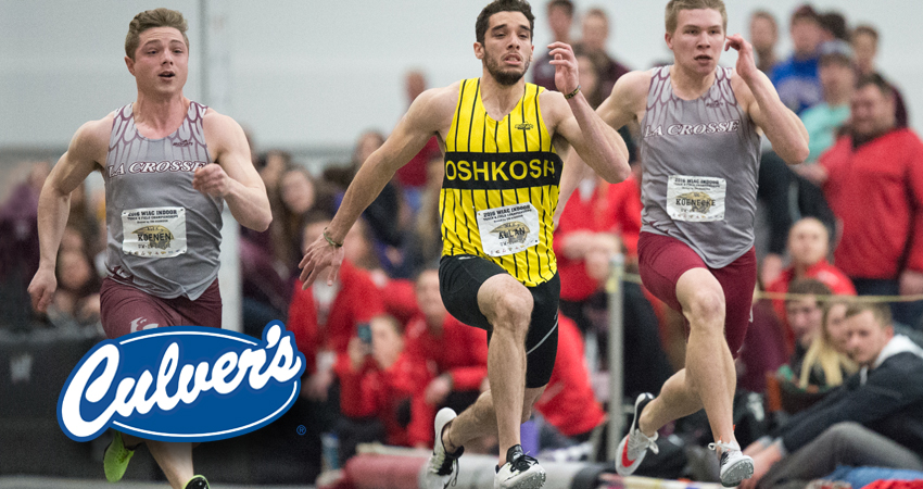 Naji Allan holds the UW-Oshkosh indoor 60-meter dash record with a time of 6.86 seconds.