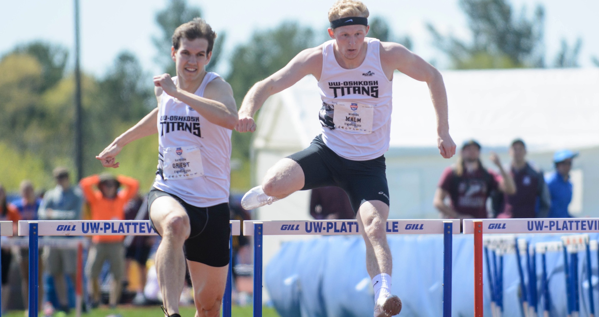 Garrison Griest (left) finished third and Morgan Malm fourth in the 400-meter hurdles at this year's championship.