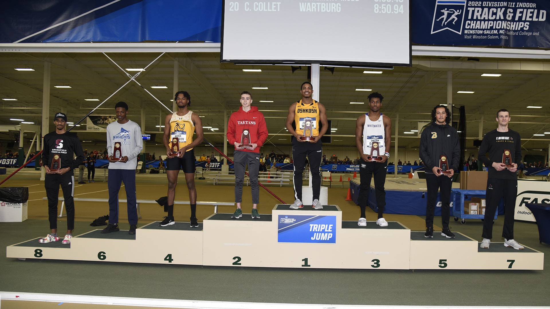 Jonathan Wilburn became the 10th UW-Oshkosh athlete to win a NCAA Division III individual indoor title.