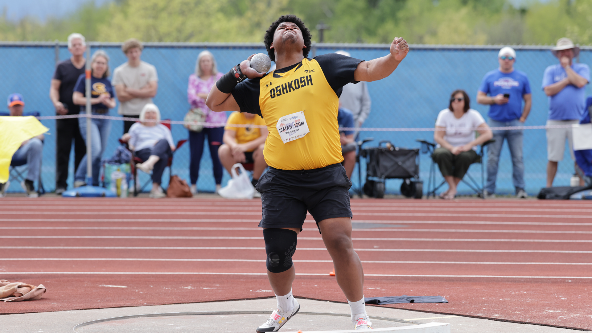 Isaiah Isom won the shot put title for the Titans at the WIAC Championship on Saturday. Photo Credit: Steve Frommell, UW-Oshkosh Sports Information