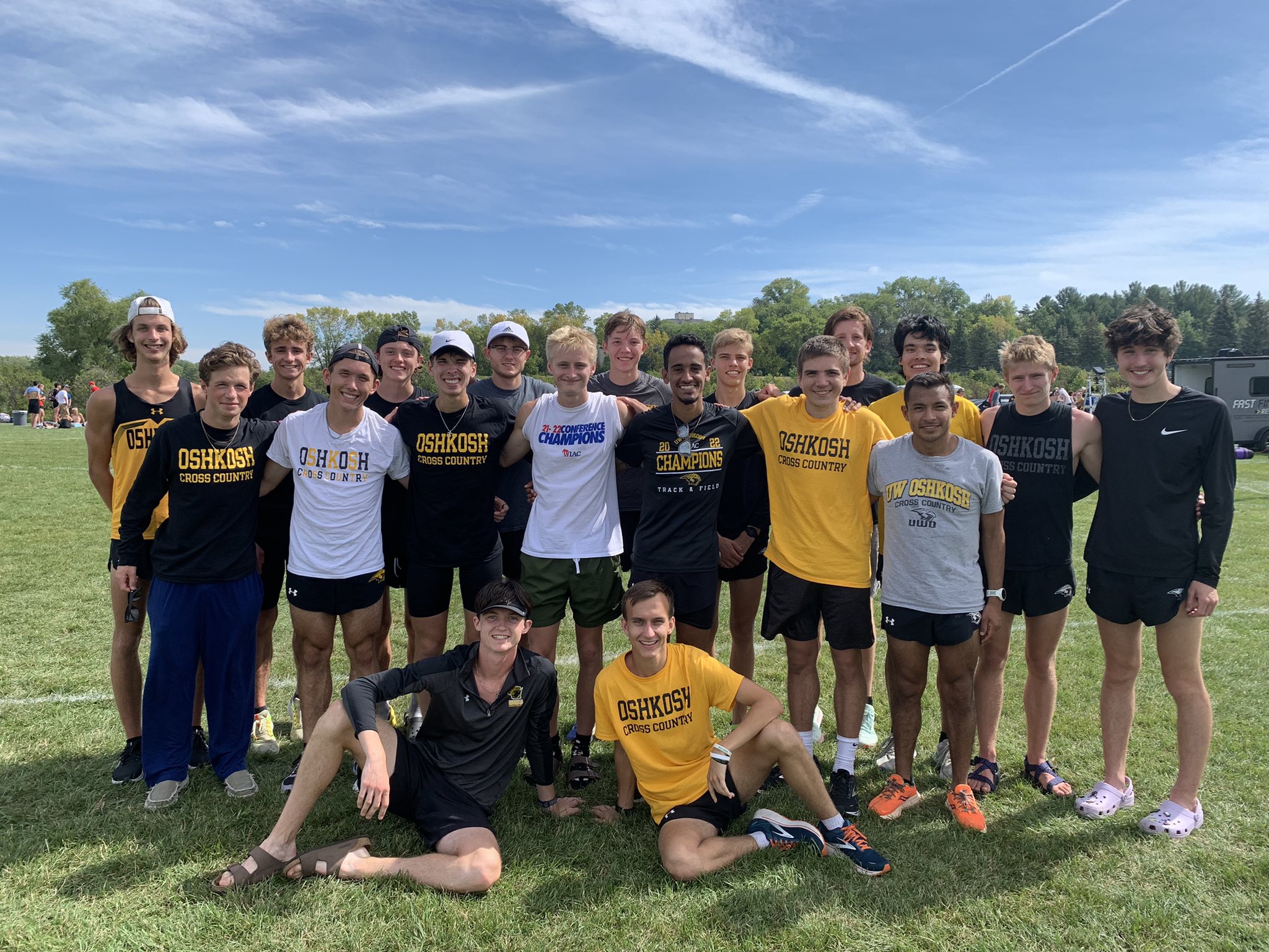 Men's Cross Country celebrates after the race 

PC: UWO Track and Field/Cross Country