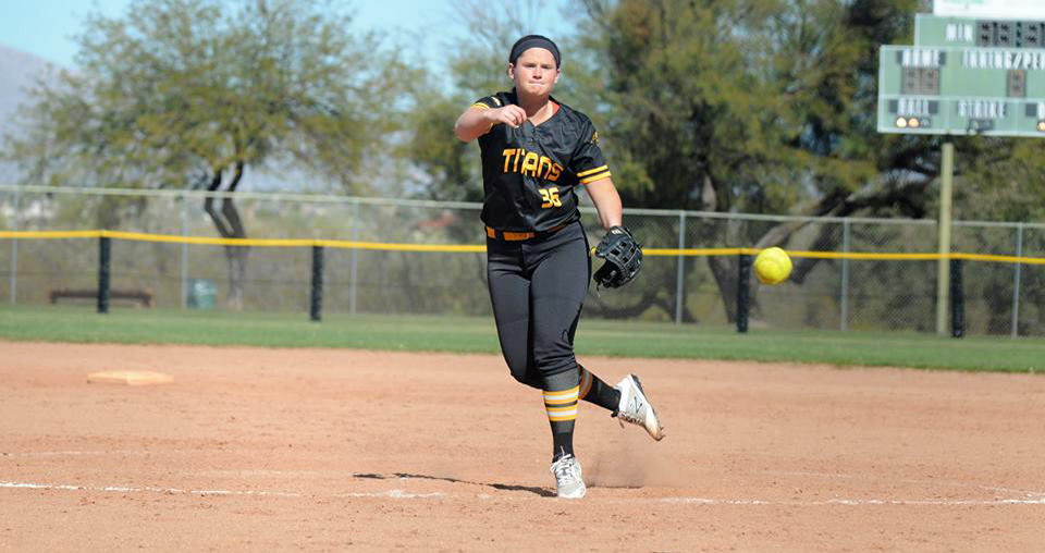 Claire Petrus improved to 4-0 on the year with a complete-game win against DePauw University (Ind.).