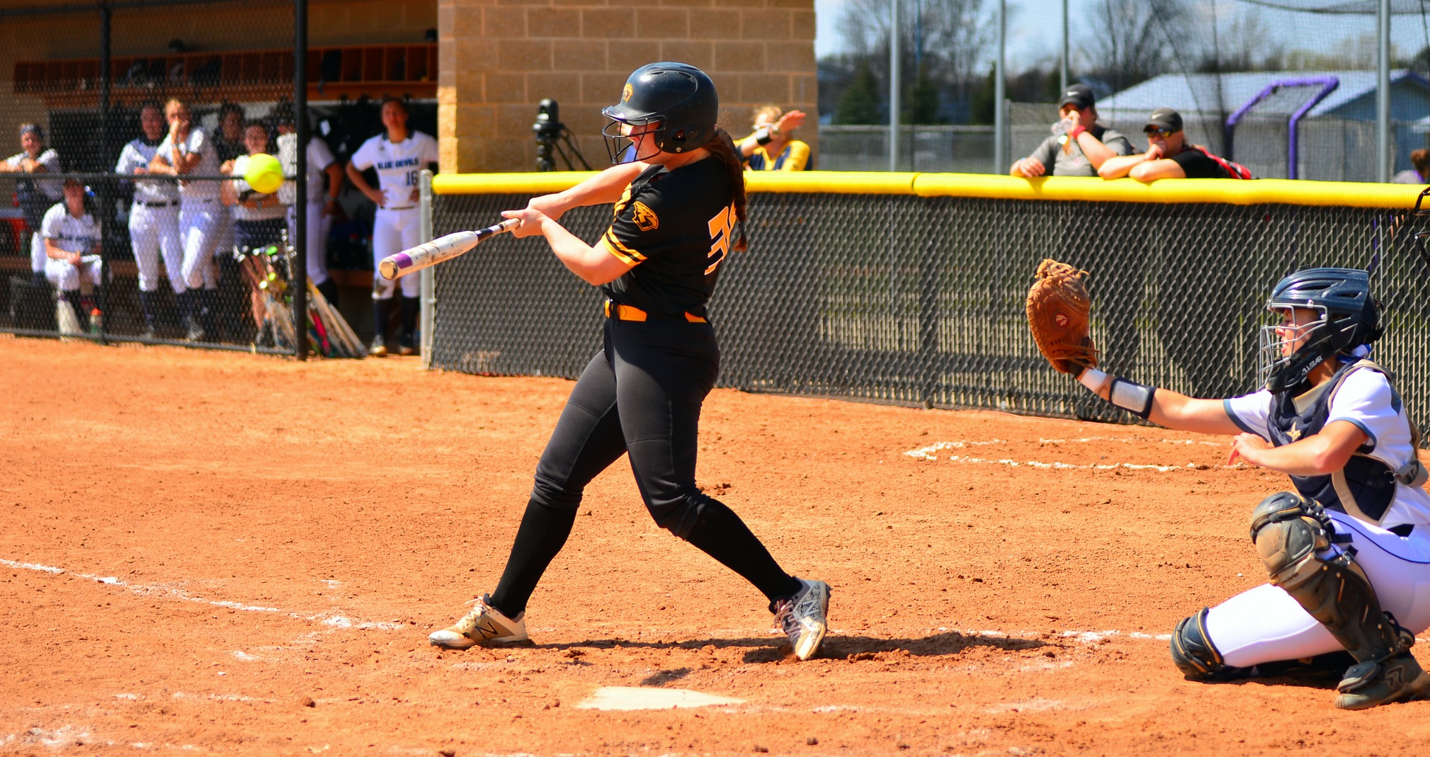 Claire Petrus starred at the plate and in the pitcher's circle against the Blue Devils.