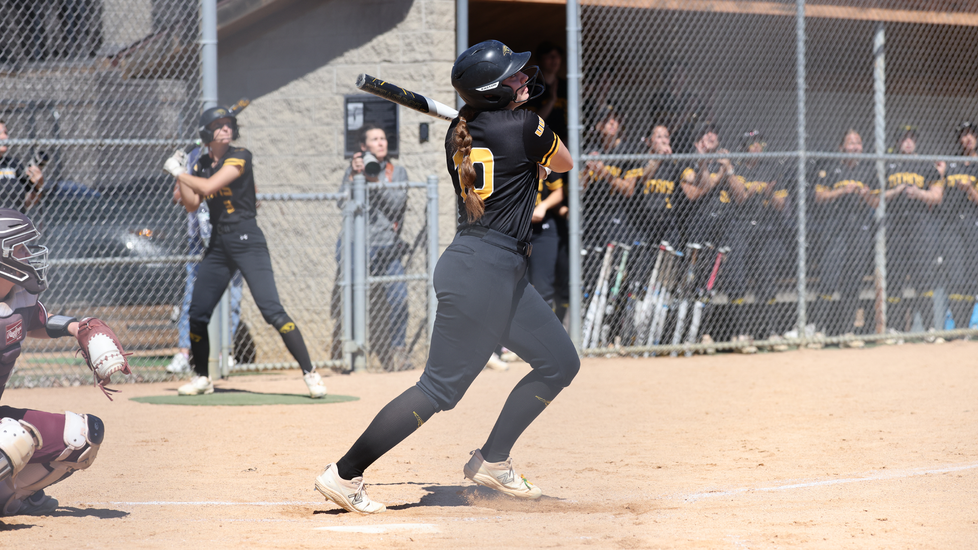Sophie Wery hit two home runs in game two against MSOE on Tuesday. Photo Credit: Steve Frommell, UW-Oshkosh Sports Information