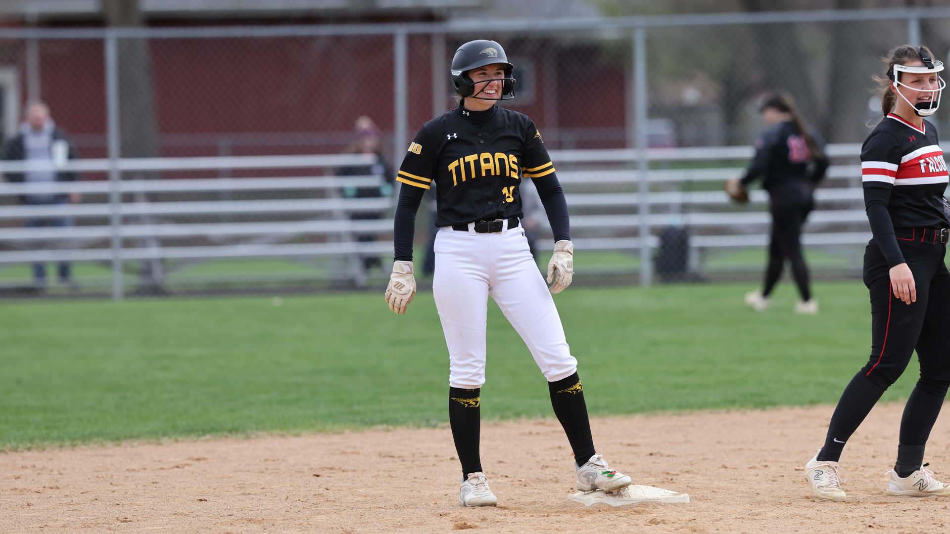 Sydney Rau went 6-of-7 with three runs, two RBIs, a triple and 2 stolen bases in the Titans' sweep of the Falcons on Saturday. Photo Credit: Steve Frommell, UW-Oshkosh Sports Information