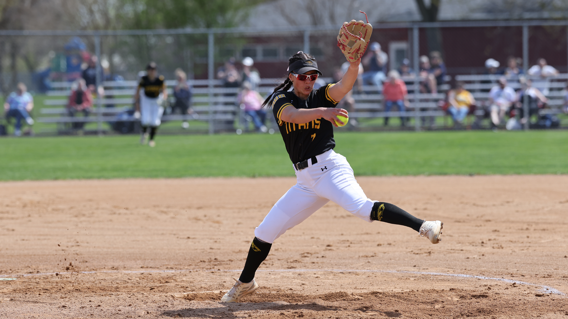 Abby Freismuth struck out three batters in her complete game win over the Blue Devils on Saturday. Photo Credit: Steve Frommell, UW-Oshkosh Sports Information