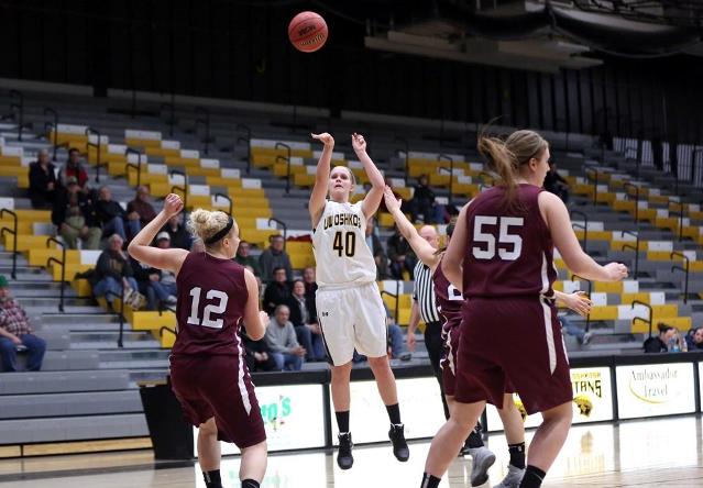Katelyn Kuehl totaled 17 points, including 11 free throws, and 9 rebounds.