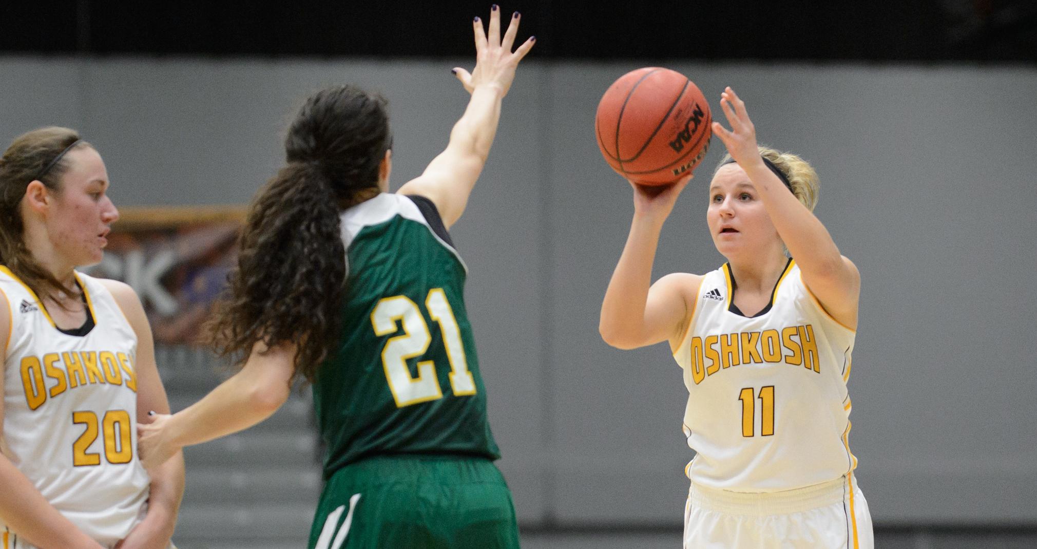 Emma Melotik scored 12 points against the Green Knights, including three 3-point baskets.