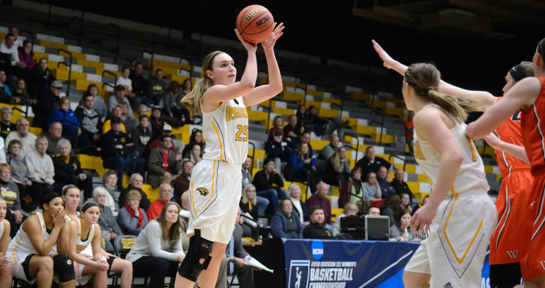 Marissa Selner scored five points and grabbed five rebounds in Saturday's game, her 100th as a Titan.