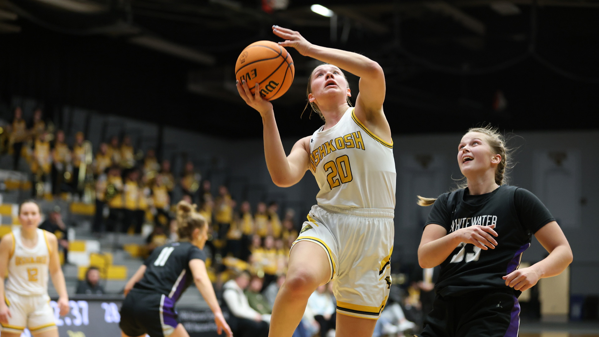 Mackenzie Tlachac recorded career-highs in points (21) and rebounds (eight) against UW-Whitewater on Wednesday