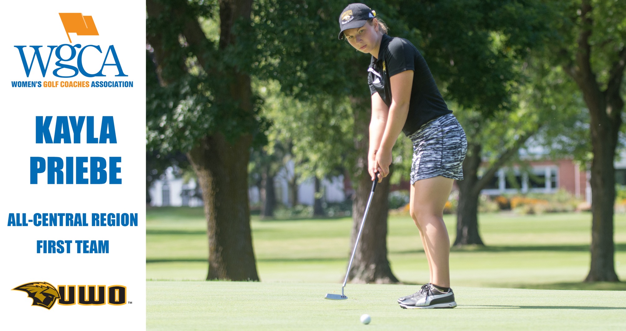 Kayla Priebe becomes the second UW-Oshkosh golfer to receive all-region accolades.