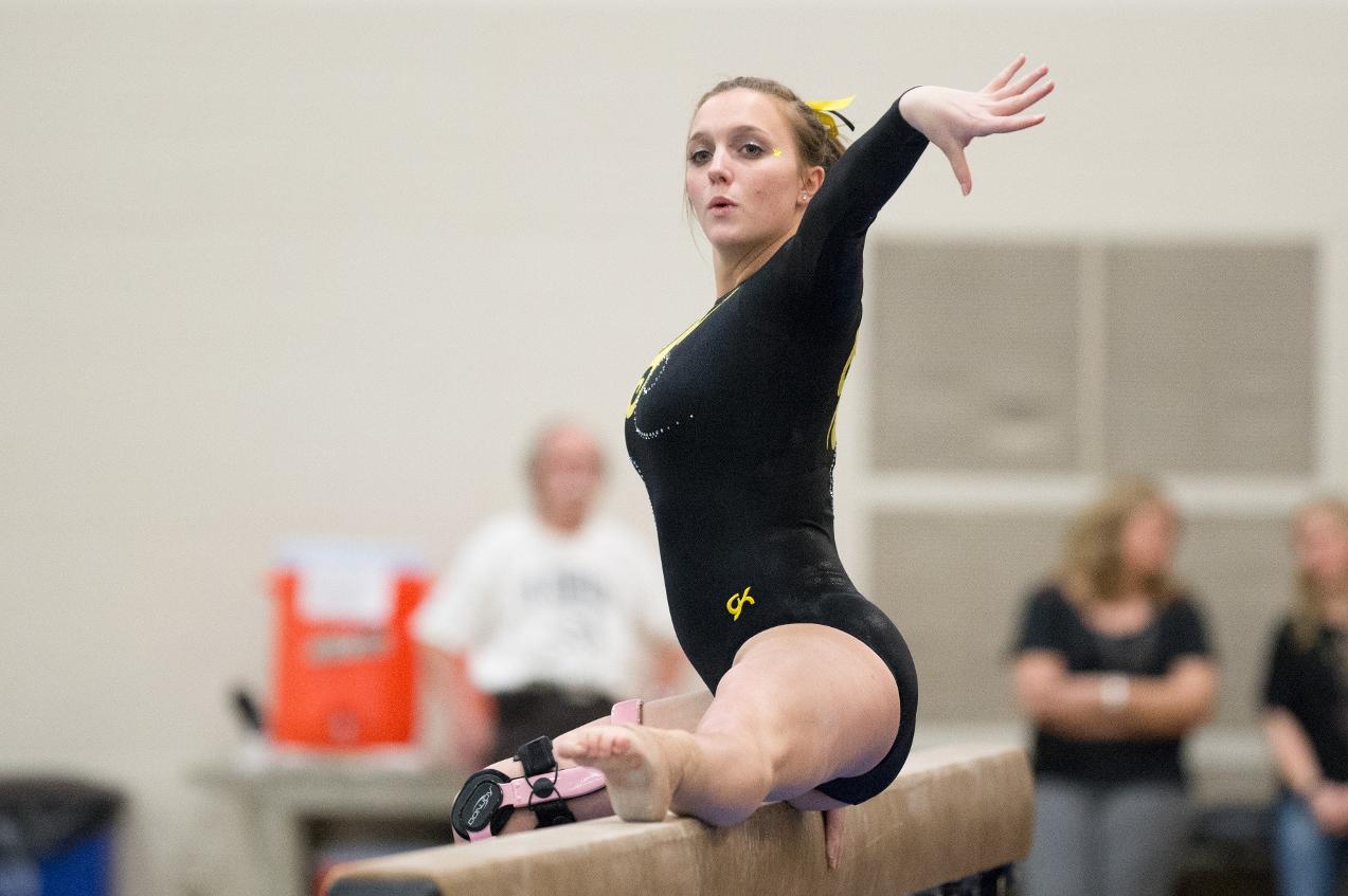 Leane Blais finished second on the uneven bars and fourth on the balance beam