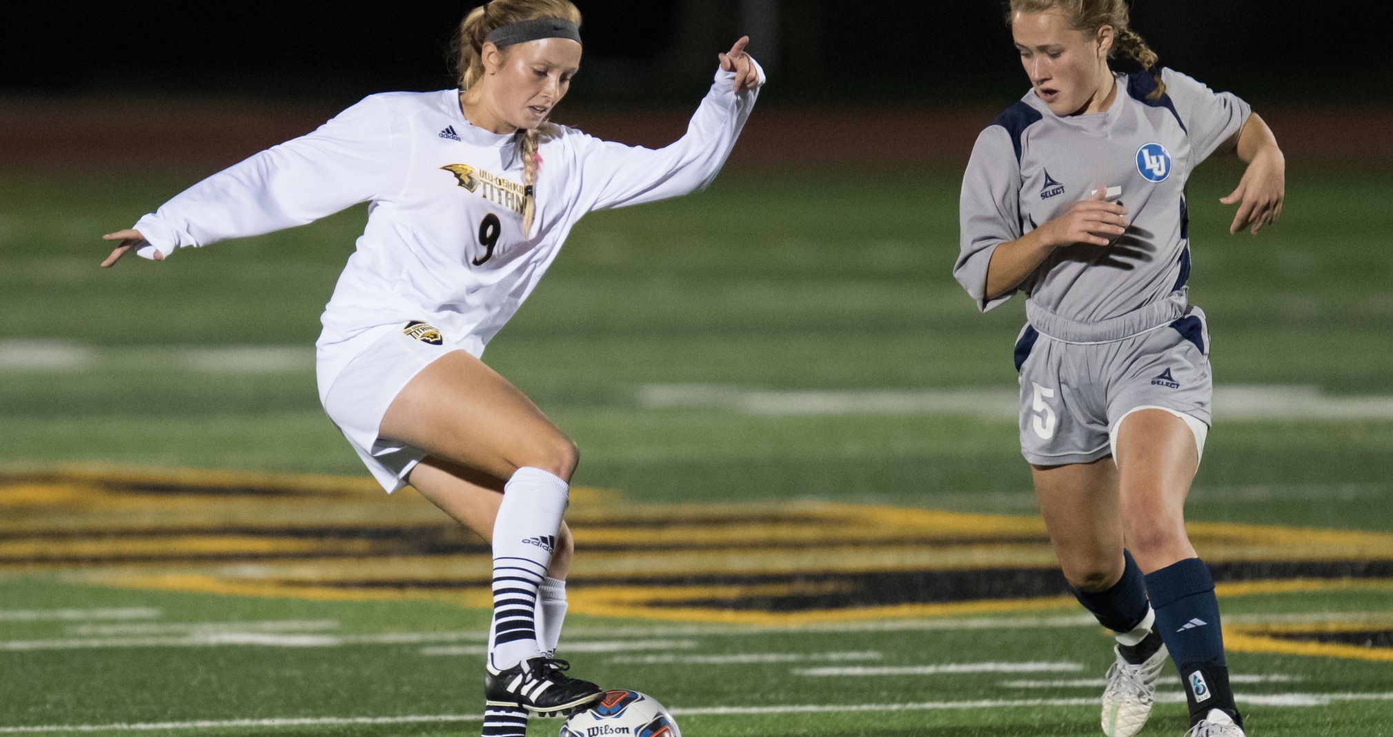Alexis Brewer's fourth goal of the season cut UW-Oshkosh's deficit to 2-1 against the Warhawks.