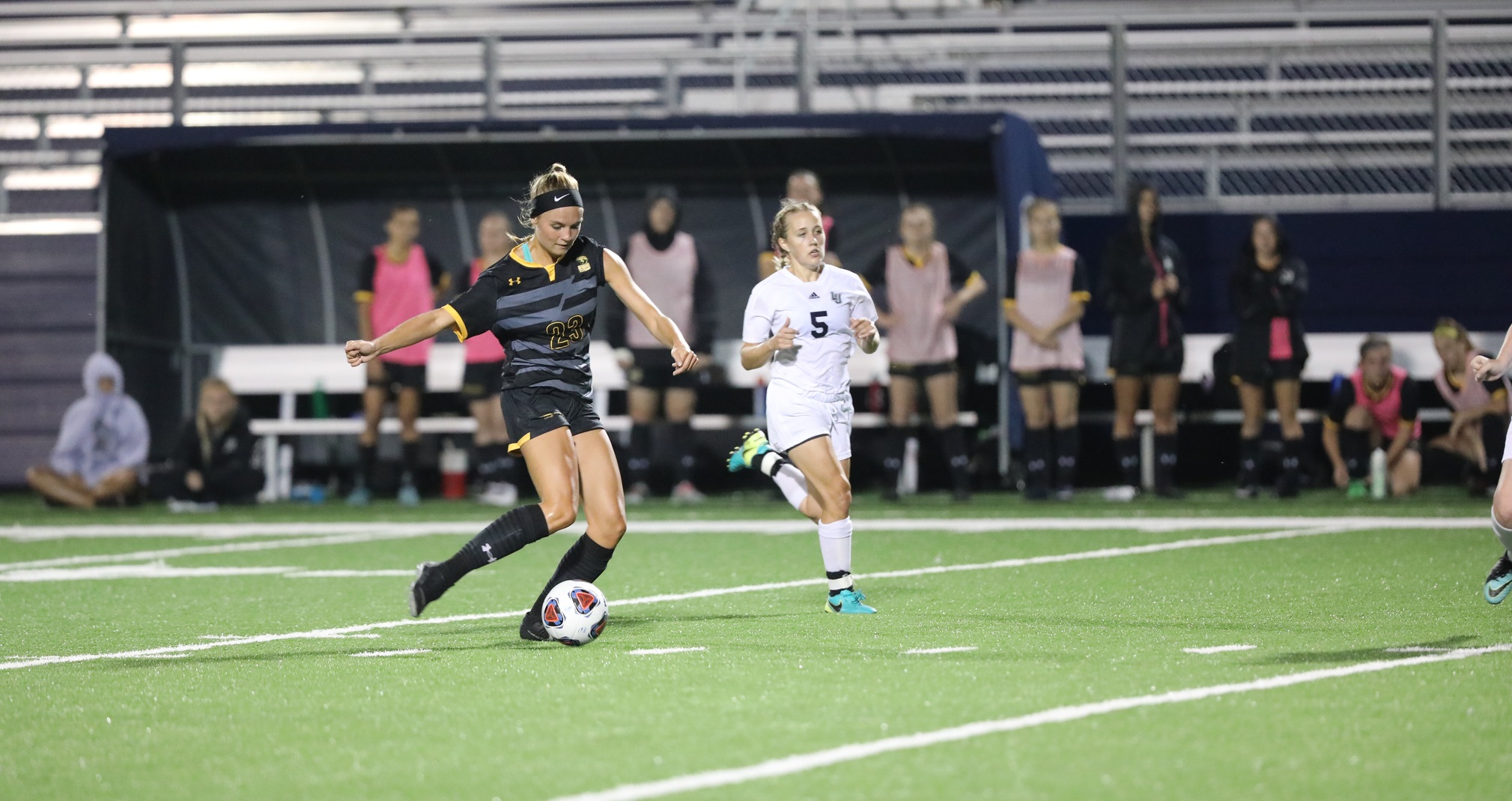 Delaney Karl had the Titans' lone shot on goal against the Spartans.