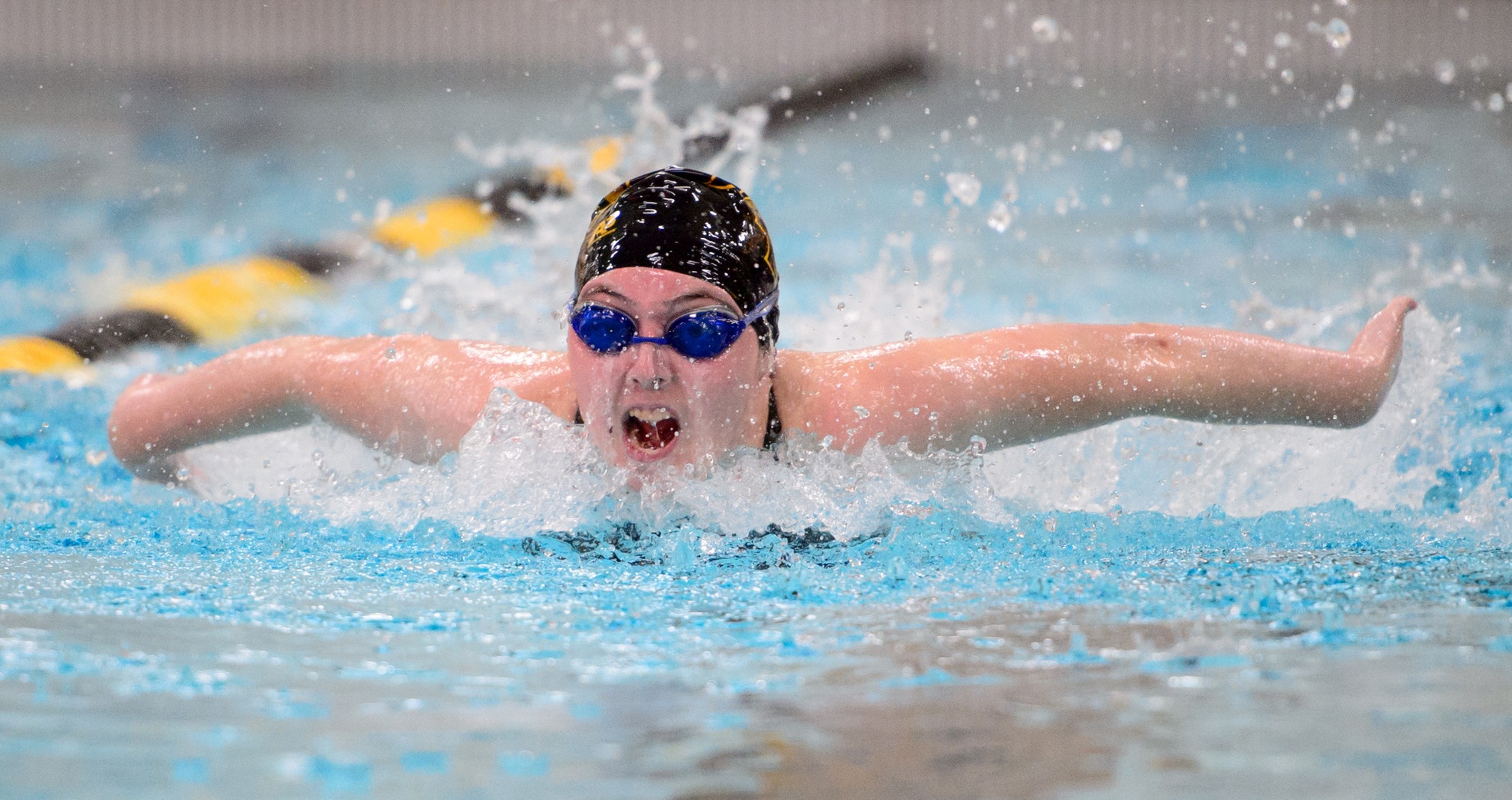 Jennifer Lutz finished third in the 200-yard butterfly.