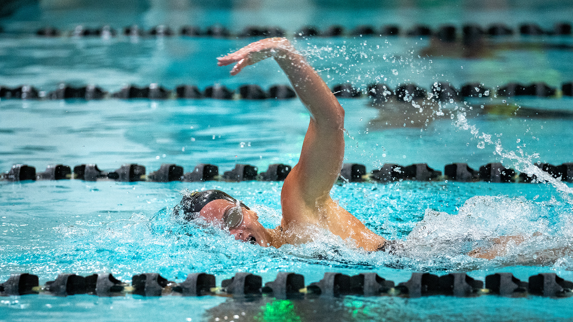 Francesca Schiro won the 50-yard freestyle while finishing second in both the 100-yard freestyle and 100-yard backstroke against the Eagles.