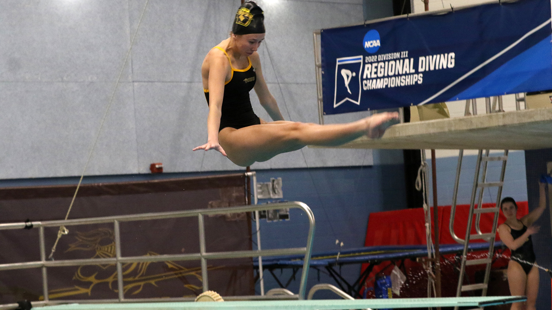 Bailey Schroeder capped an outstanding freshman season with an 18th-place finish at the NCAA Division III Region 1 Diving Championships.
