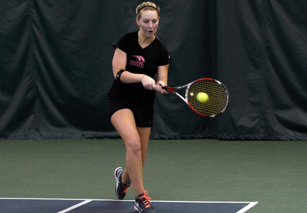 Bailey Sagen won at No. 2 singles and teamed with Erica Van Riper to win at No. 1 doubles against the Bluejays.