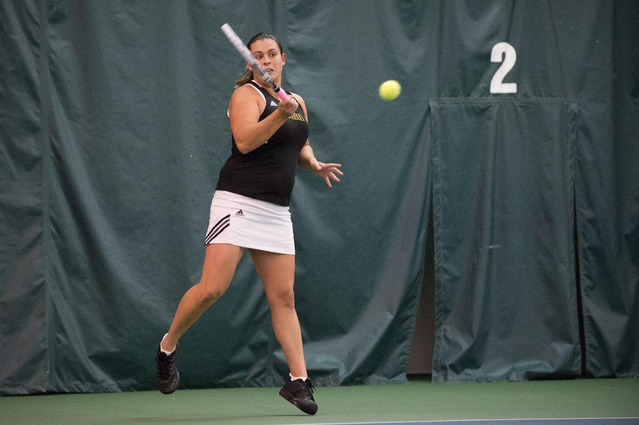 Brianna Theobald lost a hard-fought 7-6 (2), 5-7, 10-6 decision at No. 3 singles.