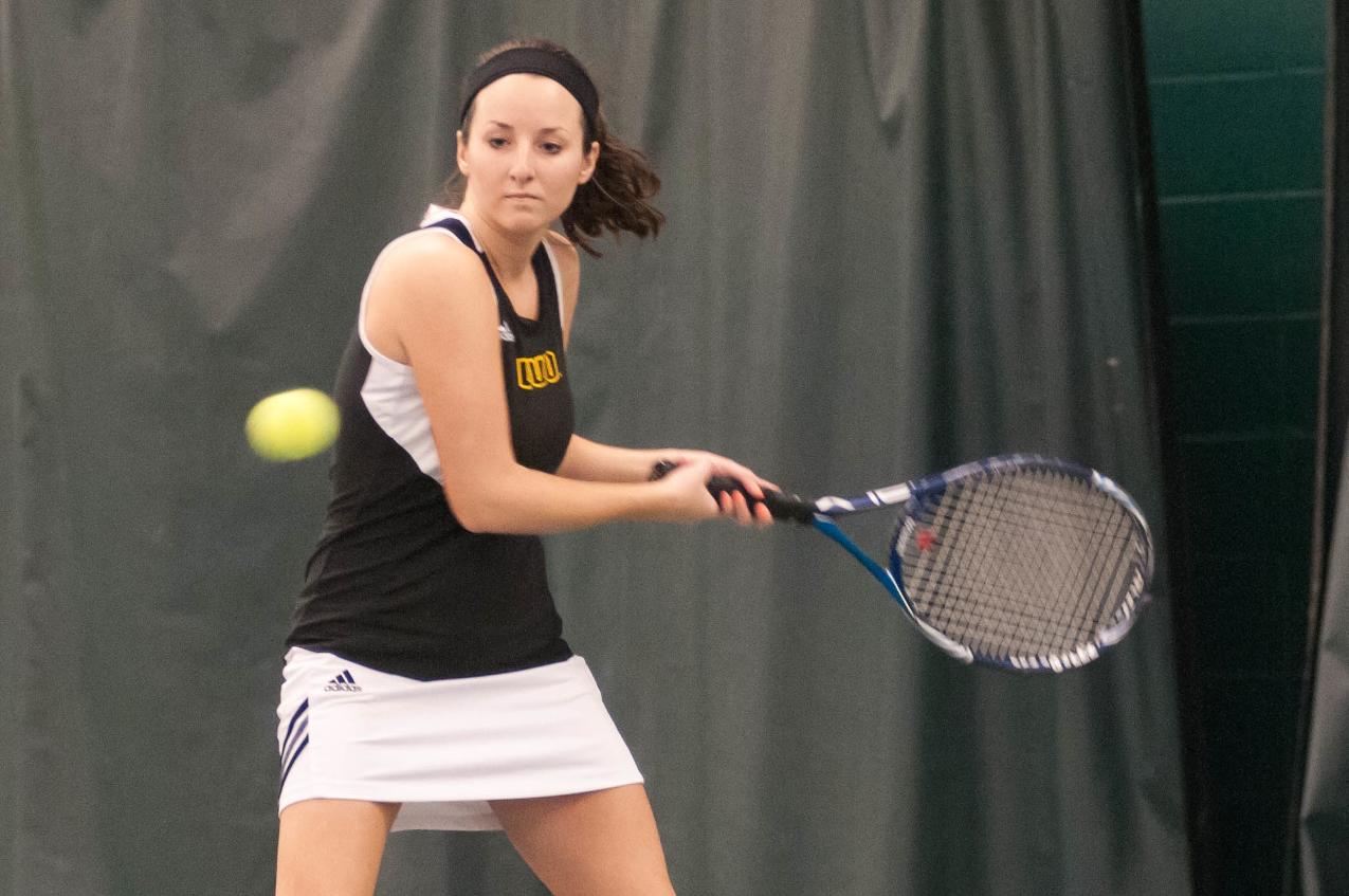 Erica Van Riper helped the Titans defeat Lawrence University with her win at No. 1 singles.
