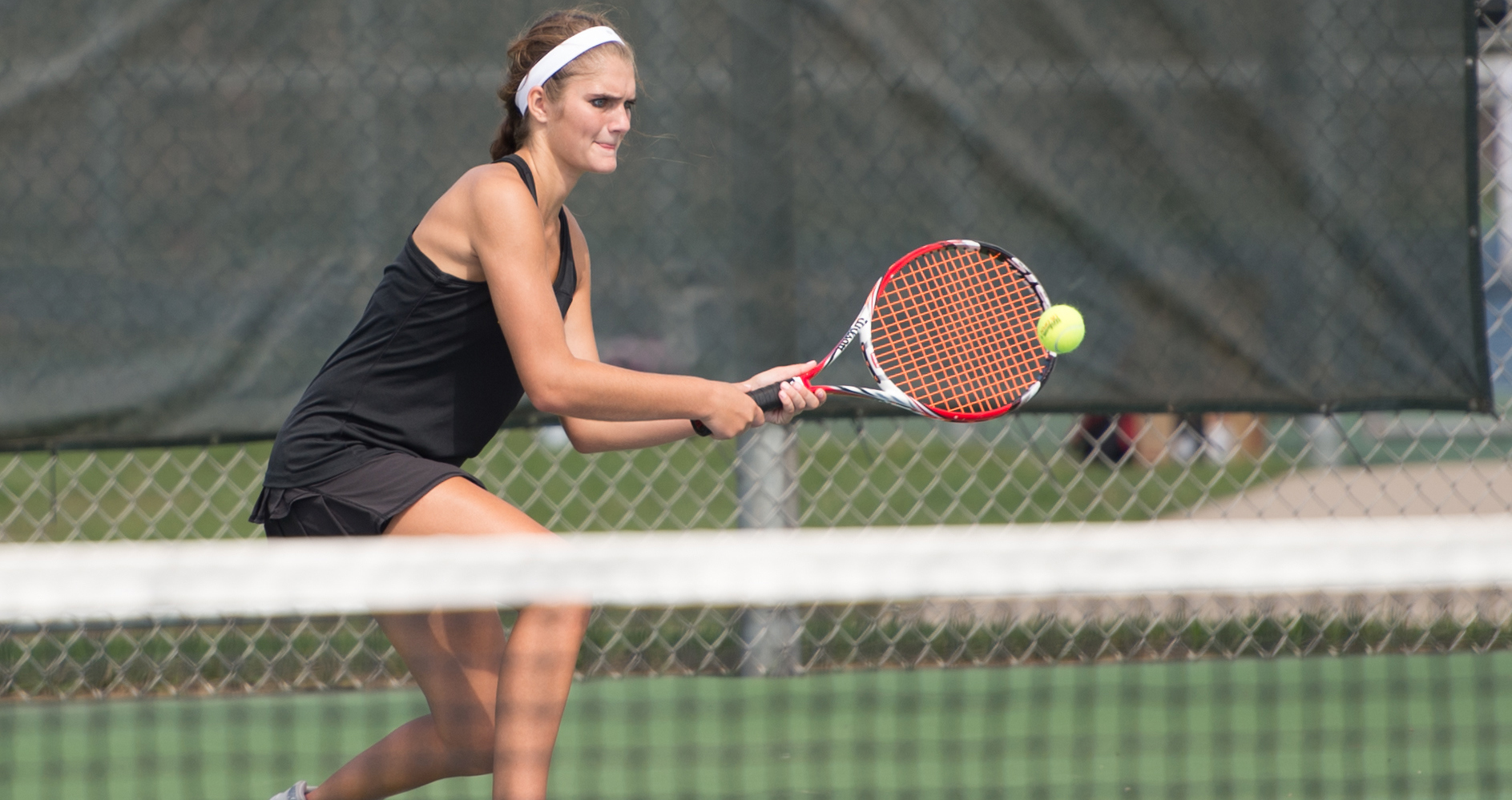 Alyssa Leffler won contests at both No. 2 singles and No. 2 doubles against the Blue Devils.