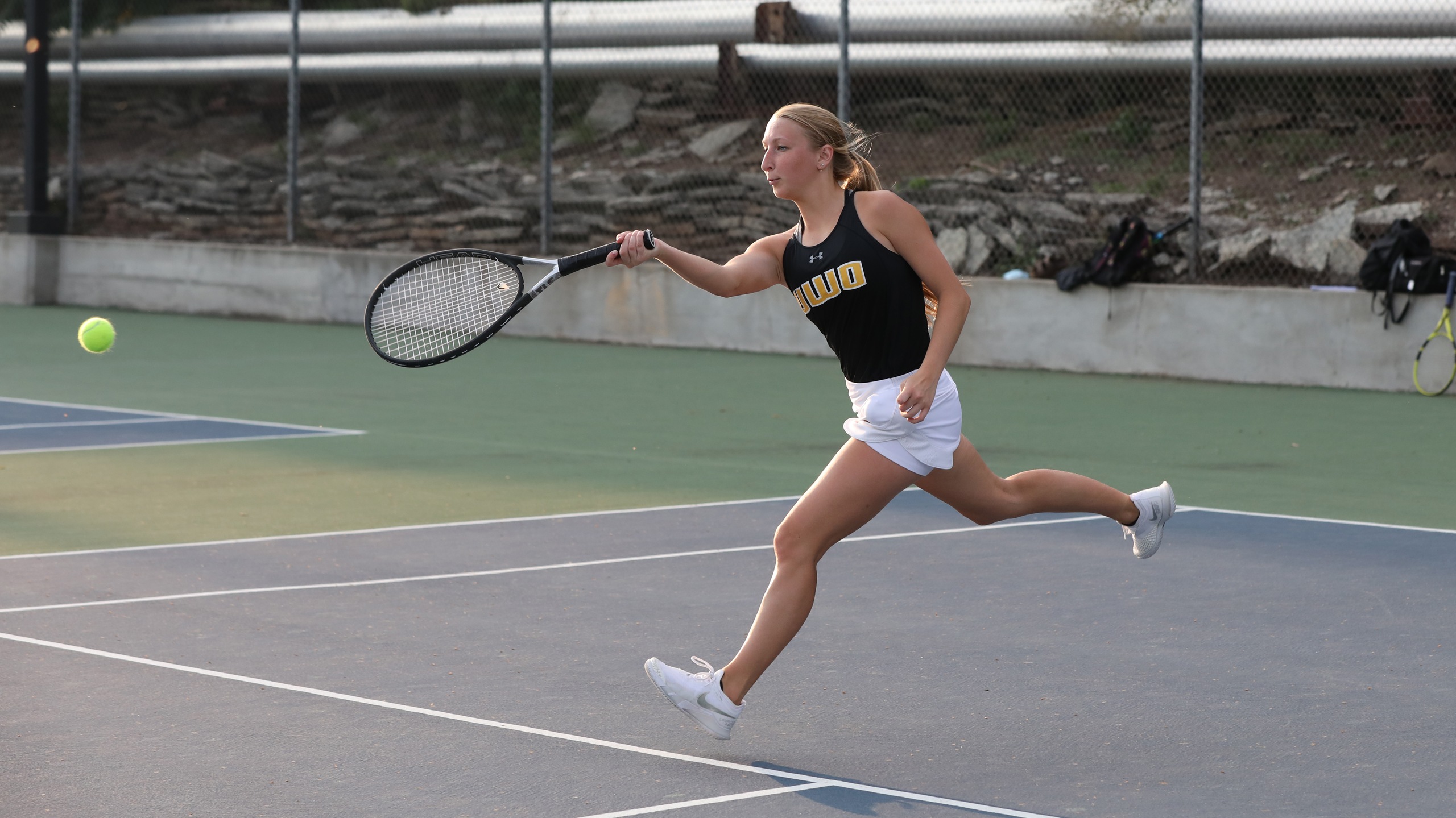 Jenna Nolde won contests at No. 3 singles and No. 1 doubles against the Falcons.
