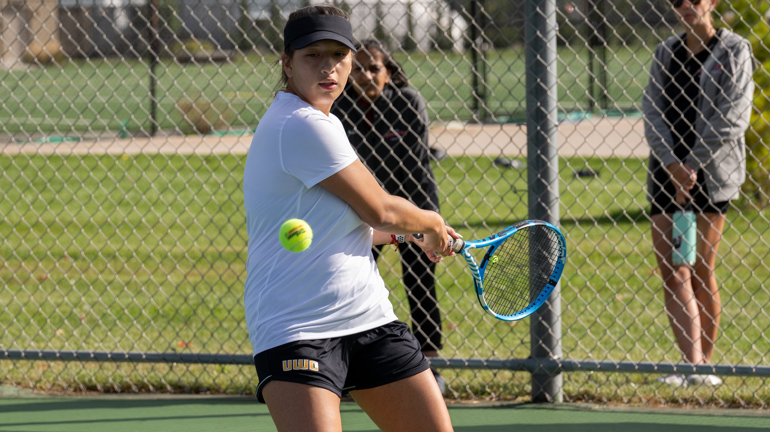 Alessandra Rivera competed at both No. 5 singles and No. 3 doubles against the Eagles.