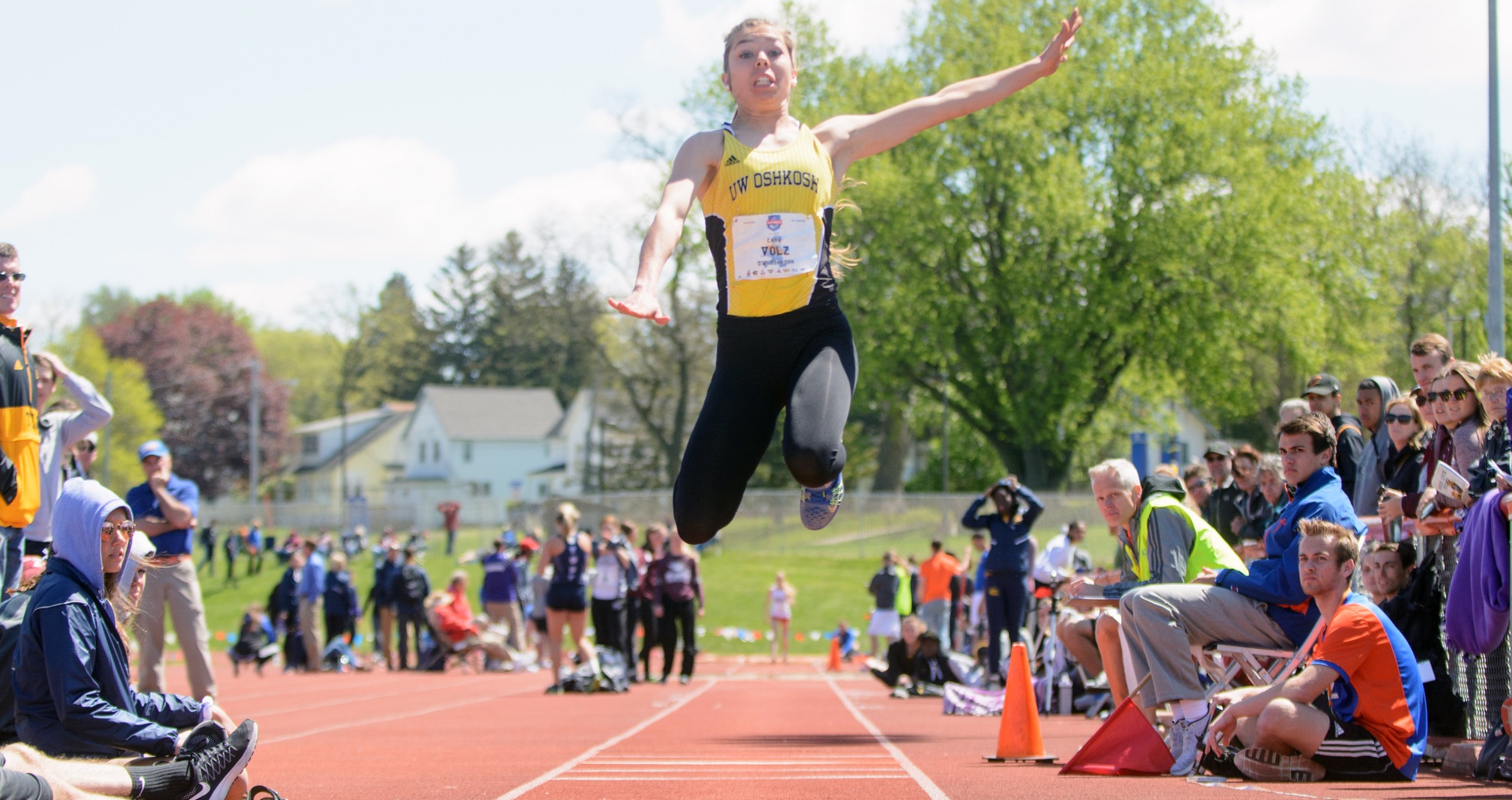 Cara Volz won both the 100-meter hurdles and triple jump competition at the Benedictine University Invitational.