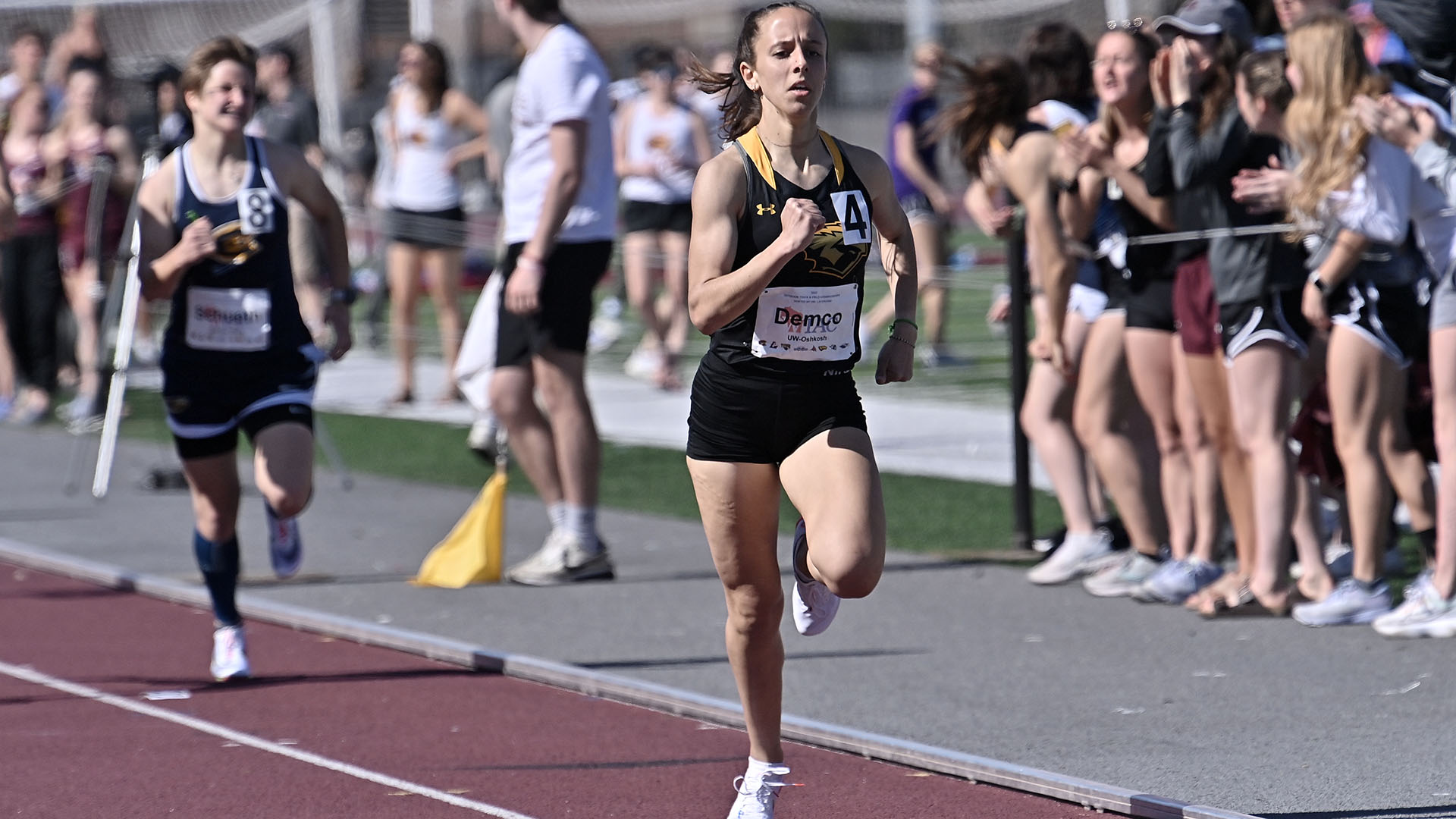Alexandria Demco successfully defended her 800- and 1,500-meter run titles at the 2022 WIAC Outdoor Track & Field Championship.