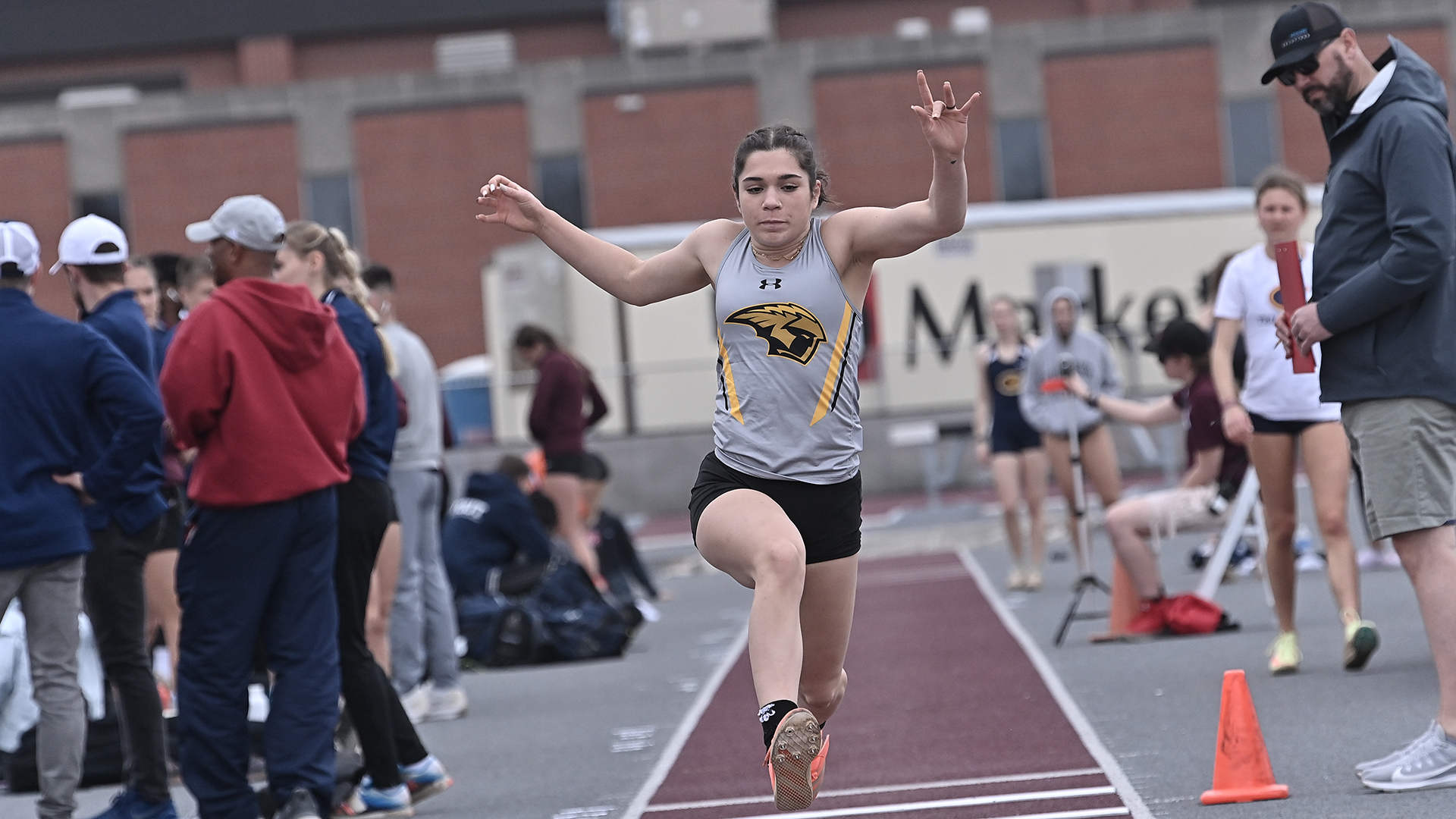 Karina Perez competed in the triple jump for the Titans at the UW-La Crosse Phil Esten Challenge.