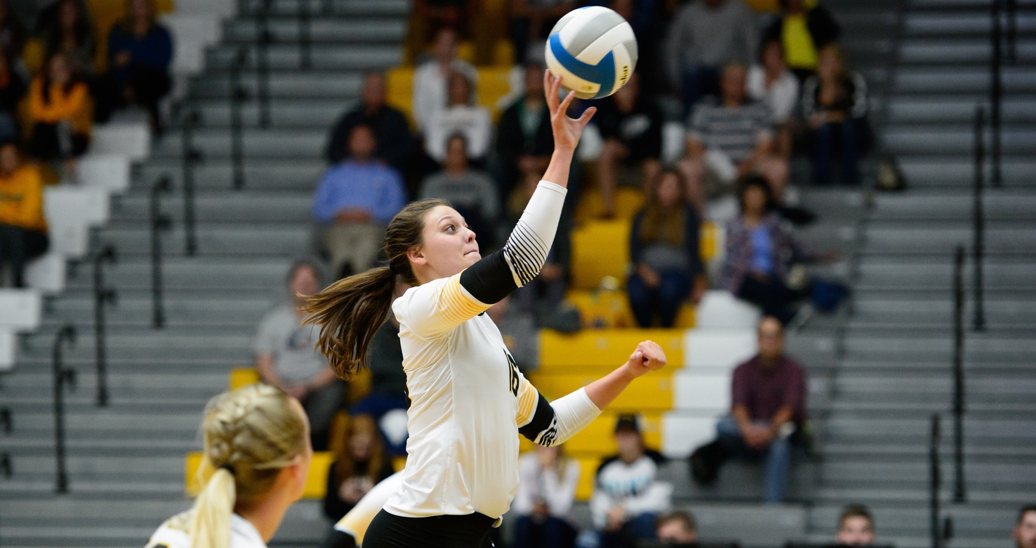Carly Lemke hit .458 with 12 kills and three digs against Wheaton College.