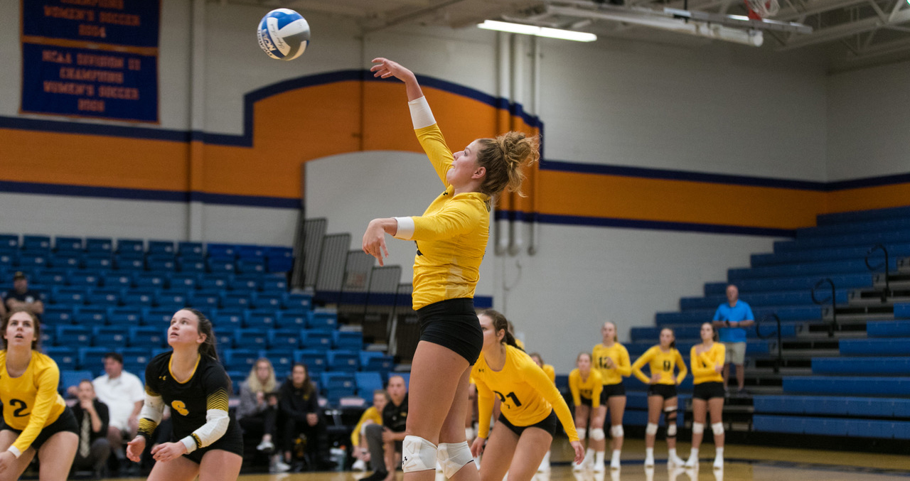 Renee Rush led the Titans in kills during both matches at Wheaton College.
