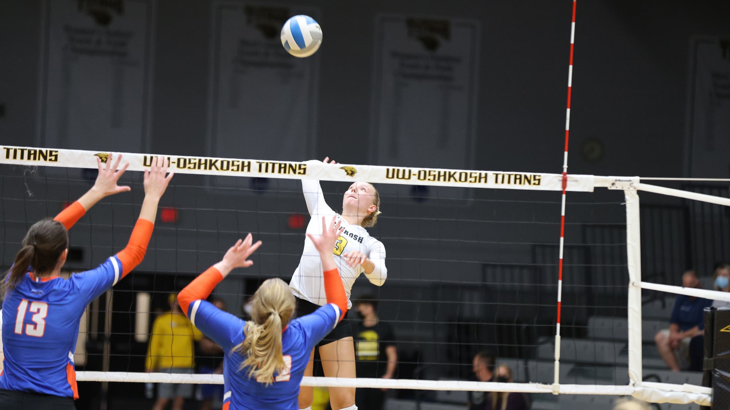 Carissa Sundholm's 26 kills on the night featured 15 during the Titans' win over Elmhurst College.