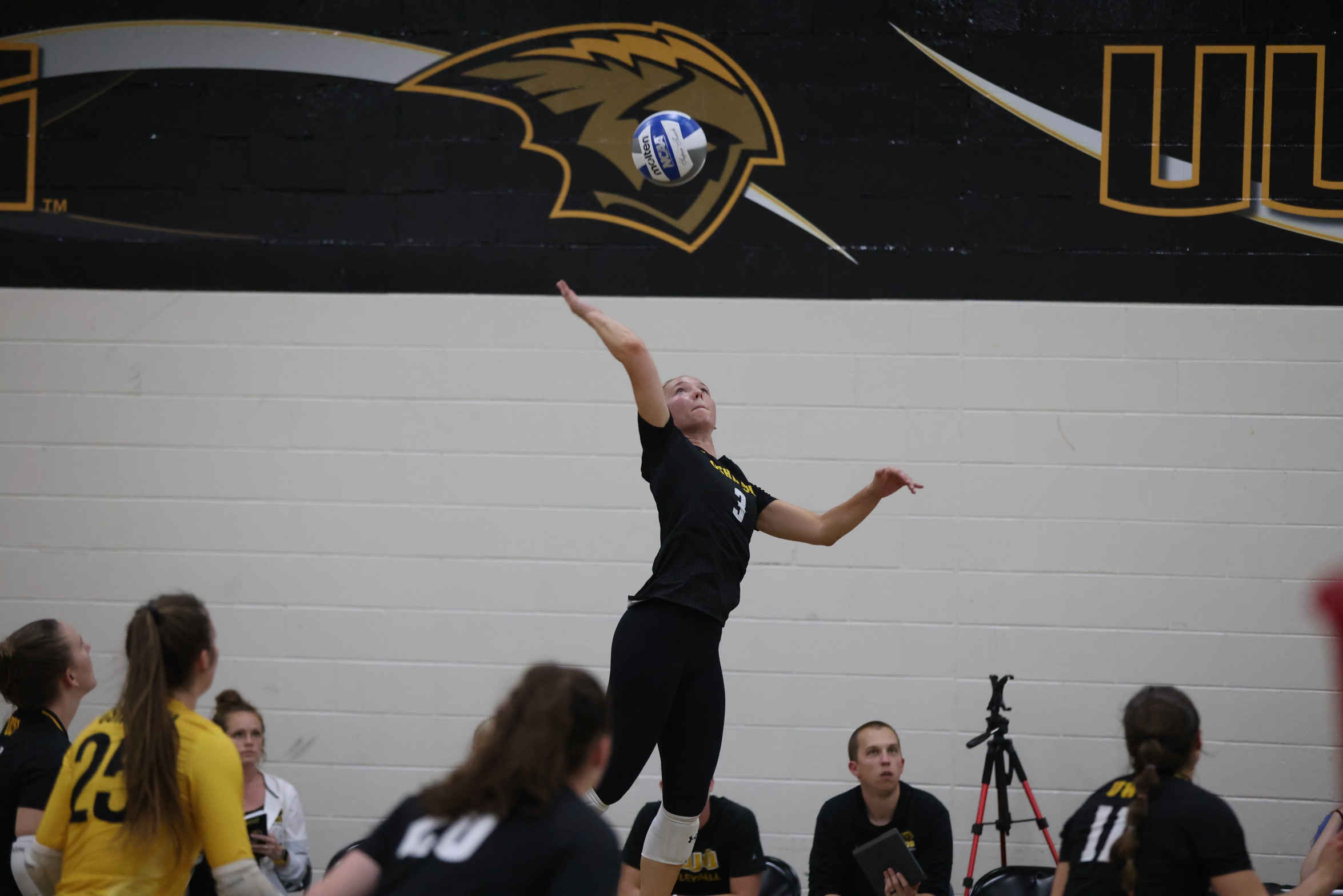 Carissa Sundholm had 28 total kills Saturday and was named to the M.V.P. Invitational All-Tournament Team.
