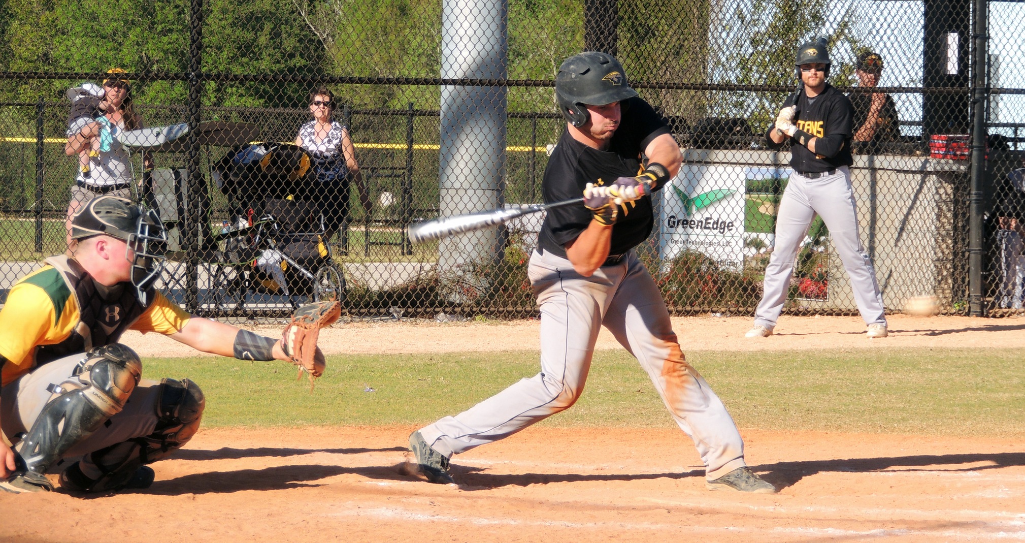 Logan Reckert drove in four runs and had four of UW-Oshkosh's 15 hits against the Golden Knights.