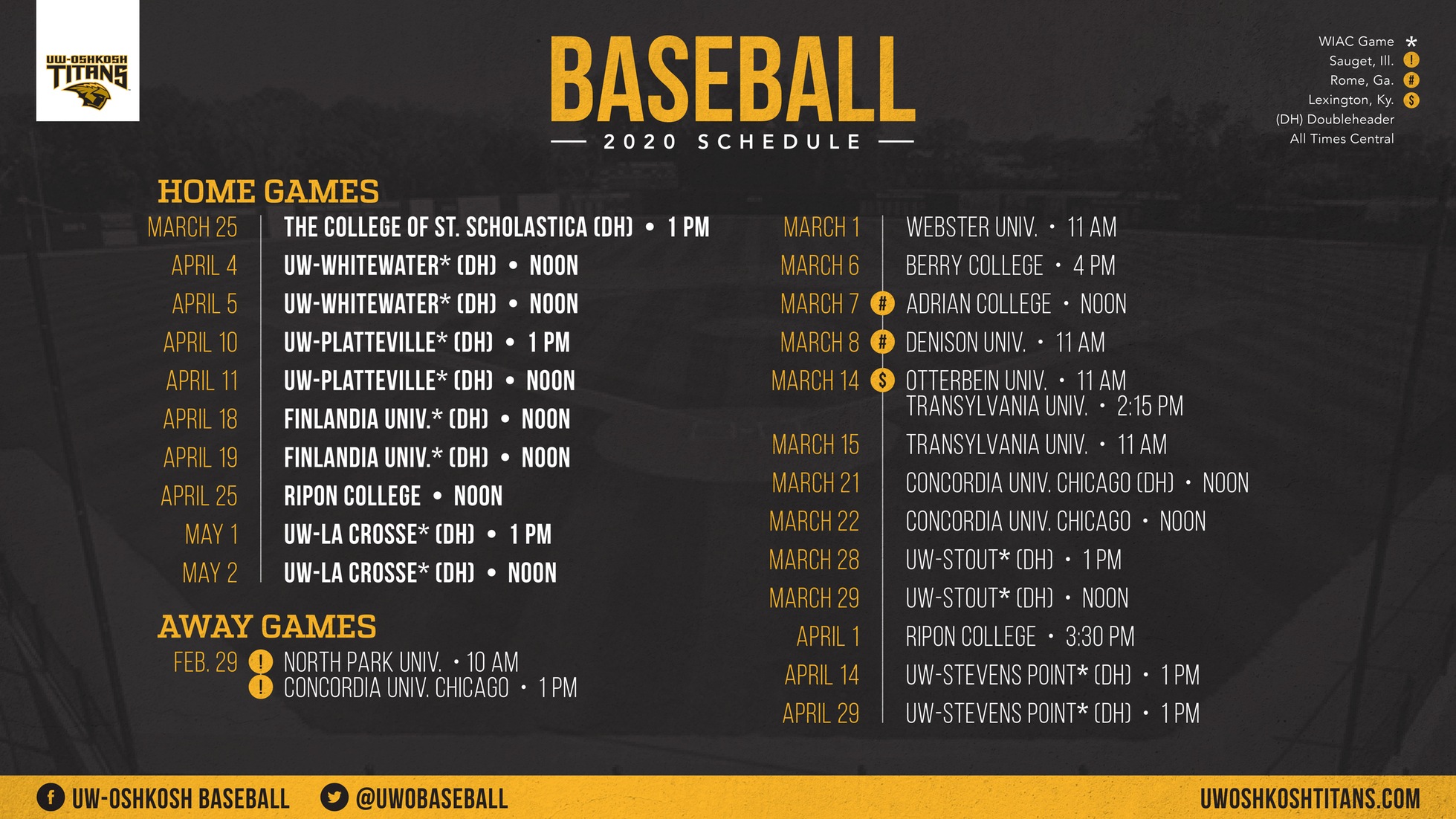 Titans Begin Baseball Schedule In Illinois