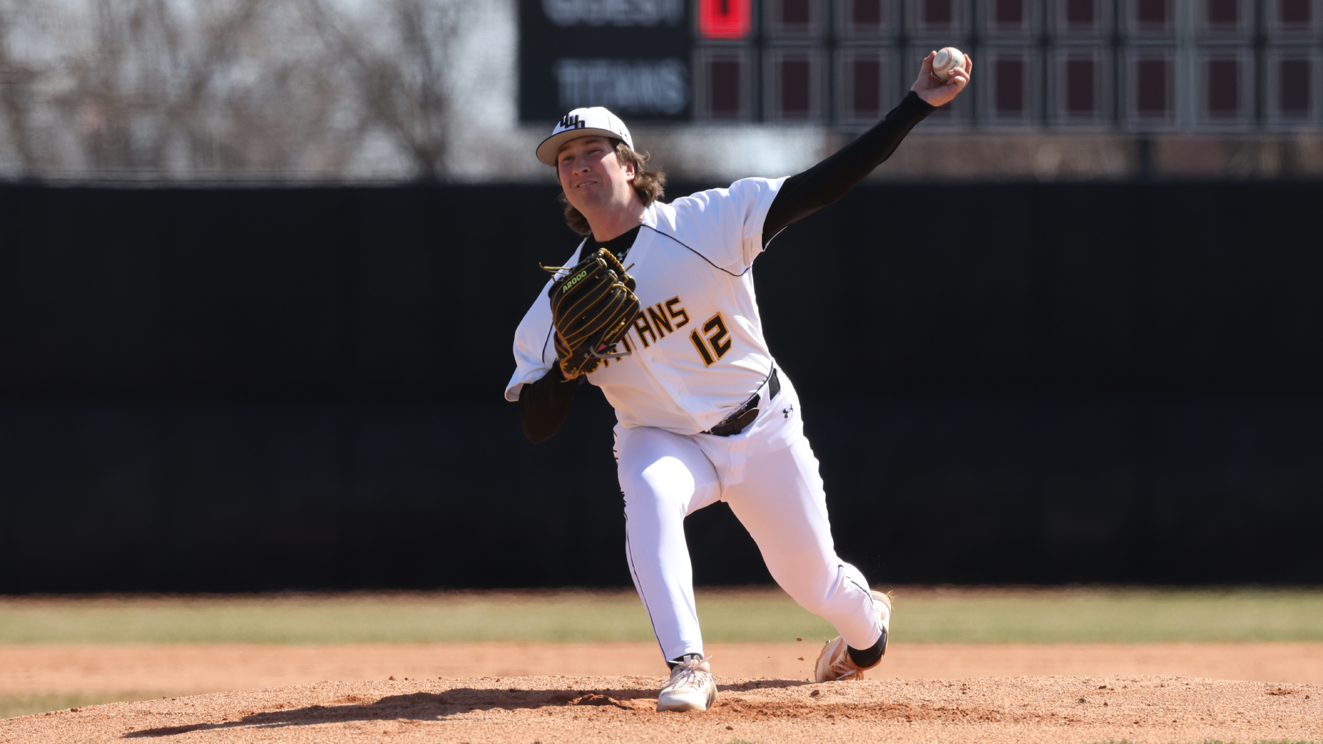 Connor Brinkman threw a five-strikeout shutout of the Blue Devils on Friday. Photo Credit: Steve Frommell, UW-Oshkosh Sports Information