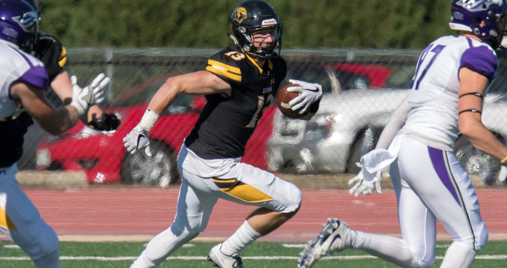 Sam Mentkowski caught 10 passes for 207 yards and two touchdowns, including a school-record 96-yard score.